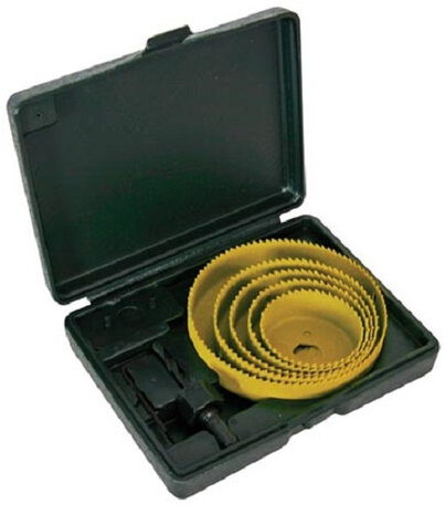 gatenzaagset hout 25 mm staal zwart 8-delig