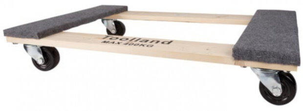 meubelroller 76 x 46 cm hout/vilt/rubber naturel