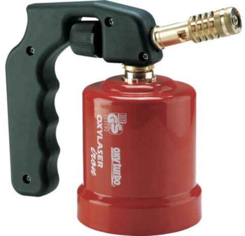 gasbrander 10,5 x 19,5 cm staal rood/zwart