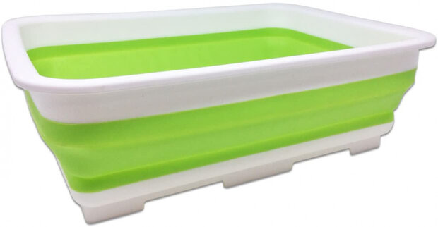 afwasbak inklapbaar 10 liter 32 x 5 cm groen/wit