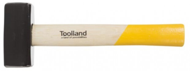 vuisthamer 26 cm staal/hout naturel/geel/zwart