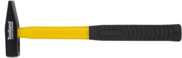 hamer 25 cm staal/glasvezel zwart/geel