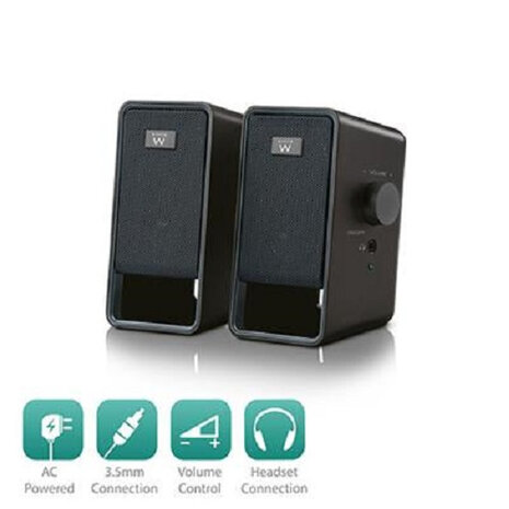 luidspreker Stereo 2.0 7 x 13,5 cm zwart