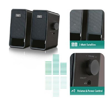 luidspreker Stereo 2.0 7 x 13,5 cm zwart