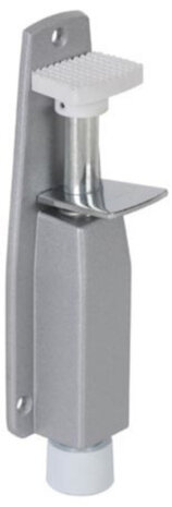deurstopper 20,2 x 4,8 cm staal/rubber zilver/wit