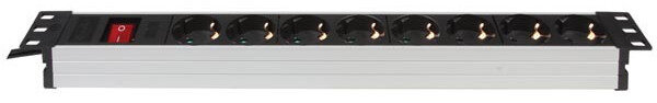 stekkerdoos 8-voudig 2300 W 48,3 cm / 2,15 meter zwart