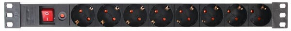 stekkerdoos 8-voudig 2300 W 48,3 cm / 2,15 meter zwart