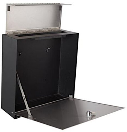 brievenbus Palermo 35 x 35 cm RVS zilver/zwart