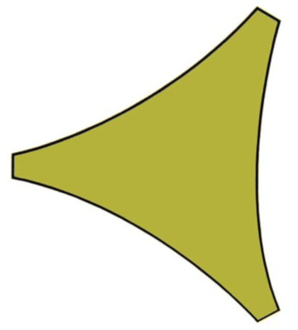 schaduwdoek driehoekig 3,6 meter polyester lime