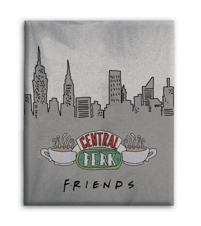deken Friends junior 130 x 160 cm flanel grijs