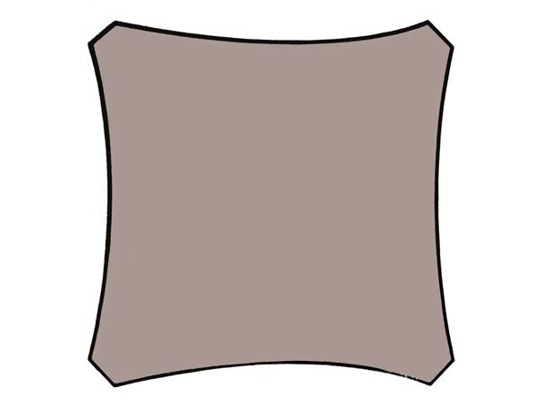 schaduwdoek vierkant 3,6 meter polyester taupe