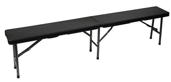 vouwbank Rotanlook 183 x 43 cm polyetheen/staal zwart