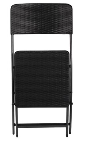 klapstoel Rotanlook 55,5 x 80,5 cm polyetheen/staal zwart