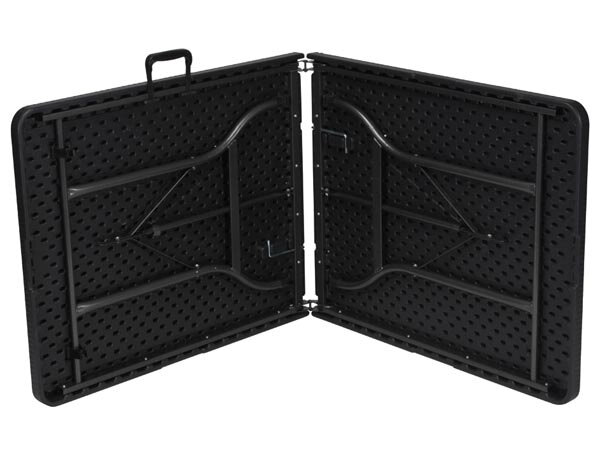 vouwtafel Rotanlook 180 x 75 cm polyetheen/staal zwart