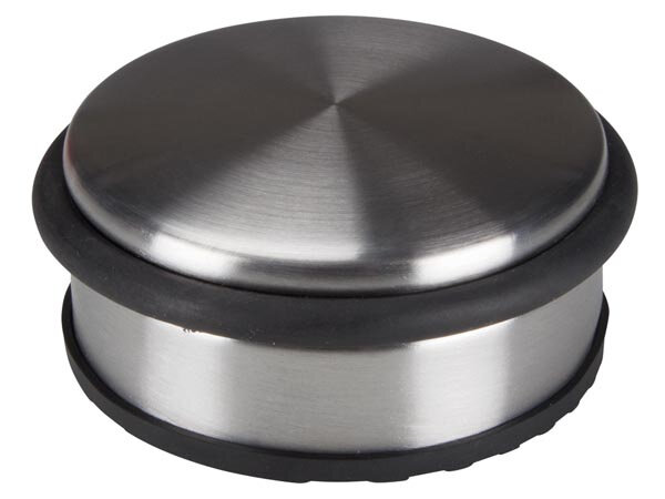 deurstopper 10 x 4 cm RVS/rubber zilver/zwart