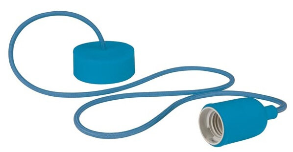 hanglamp 100 cm E27 siliconen/textiel blauw