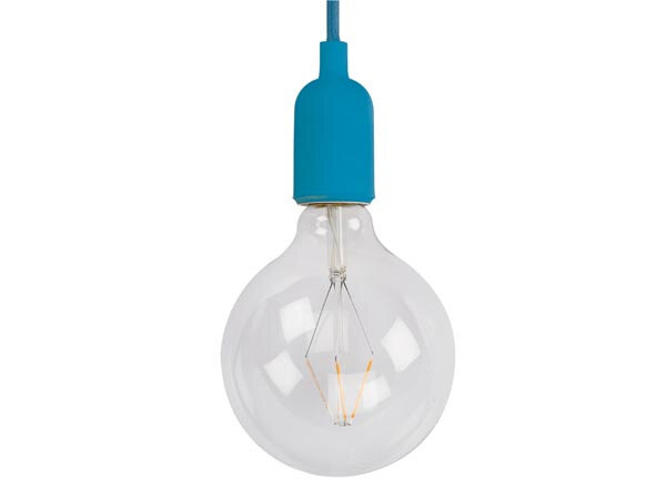 hanglamp 100 cm E27 siliconen/textiel blauw
