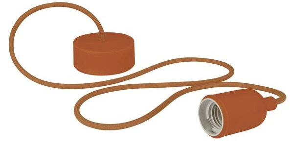 hanglamp 100 cm E27 siliconen/textiel bruin