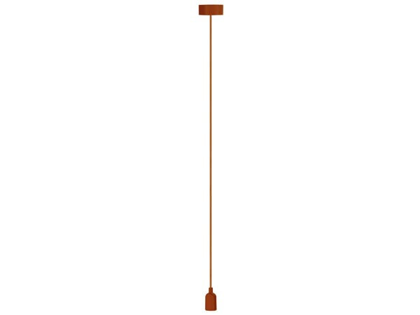 hanglamp 100 cm E27 siliconen/textiel bruin