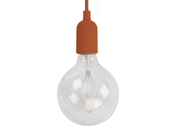 hanglamp 100 cm E27 siliconen/textiel bruin