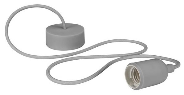 hanglamp 100 cm E27 siliconen/textiel grijs