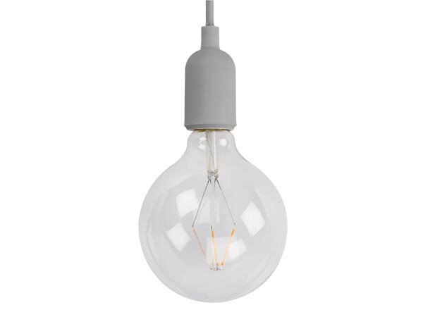 hanglamp 100 cm E27 siliconen/textiel grijs