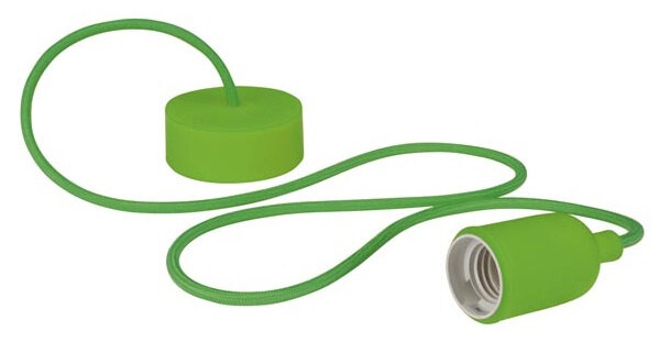hanglamp 100 cm E27 siliconen/textiel groen