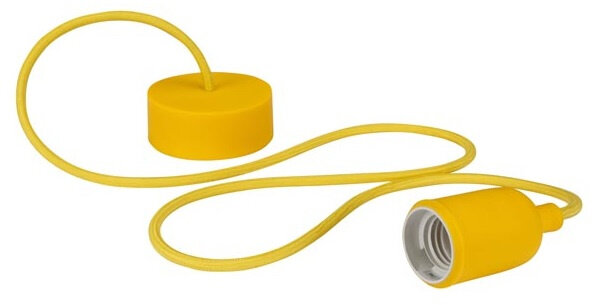 hanglamp 100 cm E27 siliconen/textiel geel