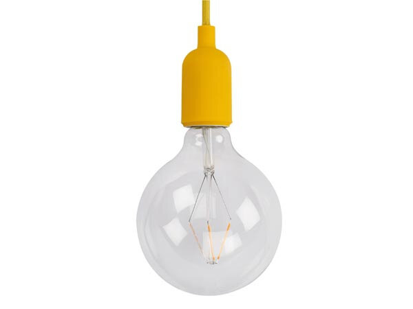 hanglamp 100 cm E27 siliconen/textiel geel