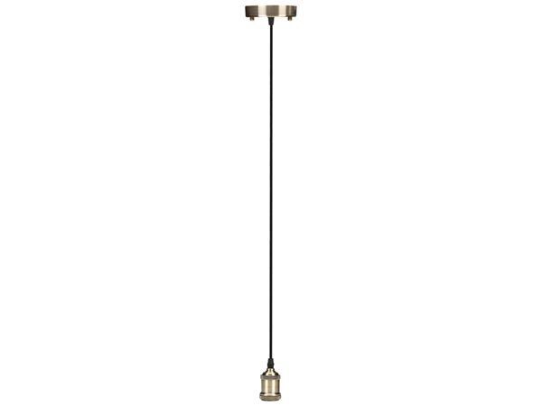 hanglamp Retro 140 cm E27 staal/textiel brons