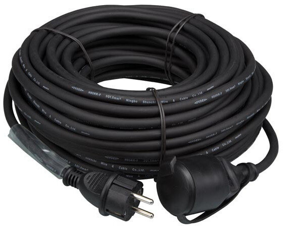 verlengkabel 25 meter rubber zwart