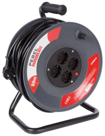 kabelhaspel 50 meter rubber grijs/zwart