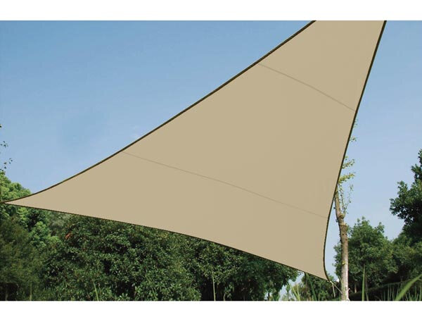 schaduwdoek driehoekig 3,6 meter polyester champagne