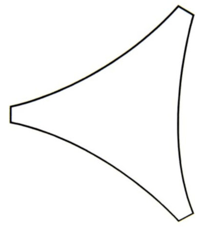 schaduwdoek driehoekig 3,6 meter polyester champagne