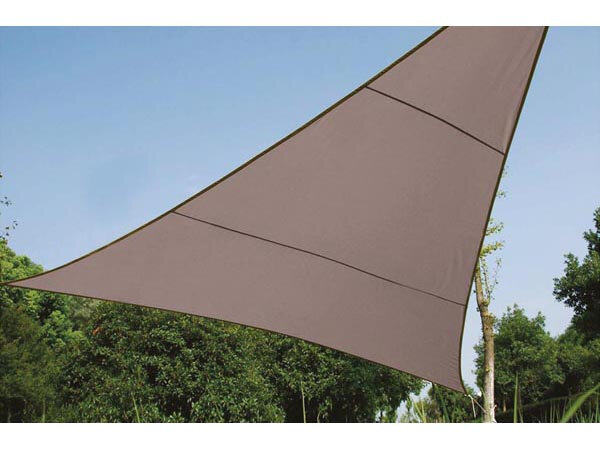 schaduwdoek driehoekig 3,6 meter polyester taupe