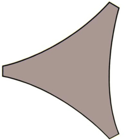 schaduwdoek driehoekig 3,6 meter polyester taupe