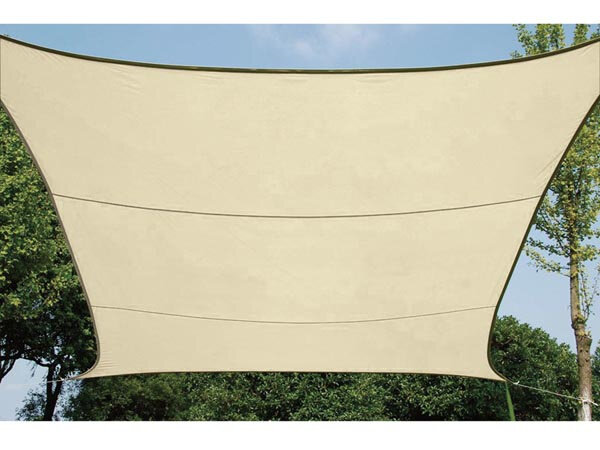 schaduwdoek vierkant 3,6 meter polyester champagne
