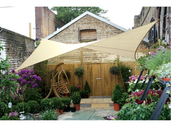 schaduwdoek vierkant 3,6 meter polyester champagne