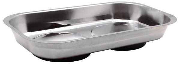 magneetschaal 23,7 x 13,6 cm RVS/rubber zilver