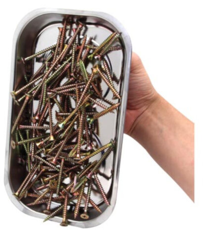 magneetschaal 23,7 x 13,6 cm RVS/rubber zilver