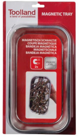 magneetschaal 23,7 x 13,6 cm RVS/rubber zilver