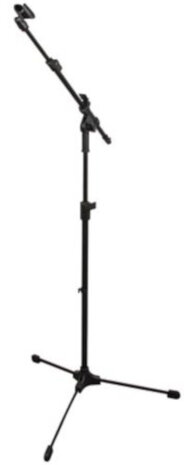 microfoonstatief telescopisch 90-145 cm staal zwart