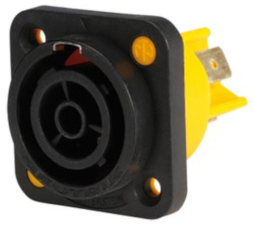 uitgangsconnector 16A 4,4 x 3,5 cm geel/grijs