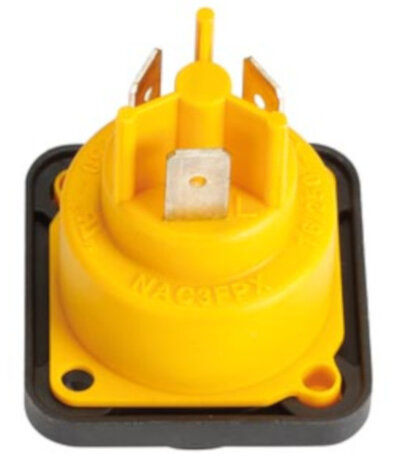 uitgangsconnector 16A 4,4 x 3,5 cm geel/grijs