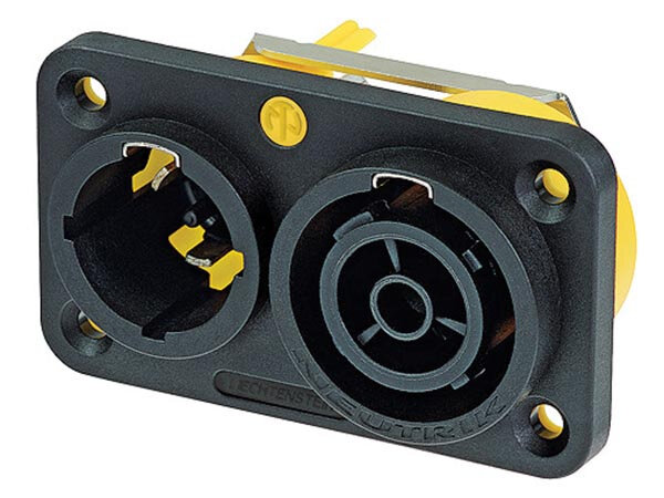 in- en uitgangsconnector 16A 6 x 3,5 cm geel/grijs