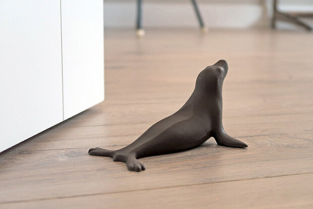 deurstopper The Zoo 14 cm siliconen bruin