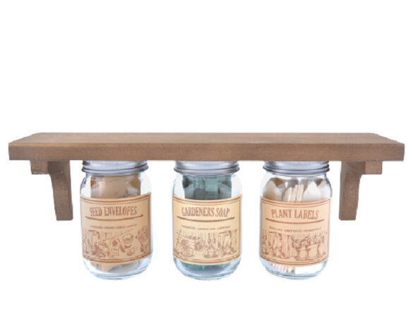tuinierplank Opa&#039;s berghok hout/glas bruin