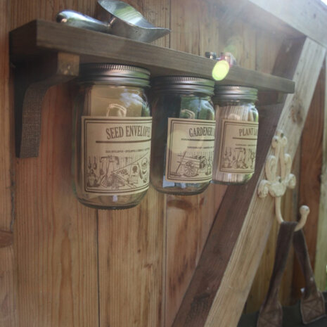 tuinierplank Opa&#039;s berghok hout/glas bruin