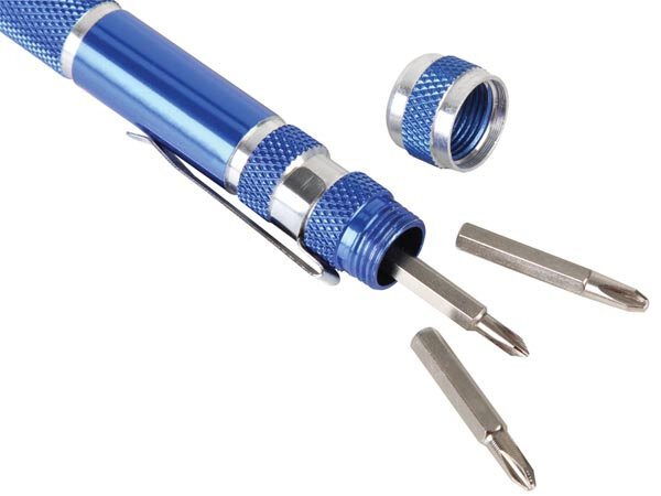precisieschroevendraaierset CR-V alu blauw 10-delig