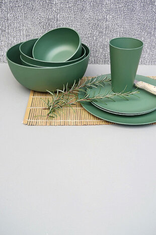 bord Flavour 25,5 cm biokunststof groen 4 stuks